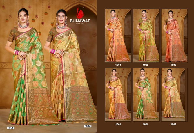 Chandani Vol 3 By Bunawat Organza Wedding Wear Sarees Exporters In India